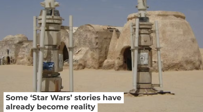 Tatooine’s moisture farming equipment stands in the desert of Tunisia, where parts of the ‘Star Wars’ movie series were filmed. Véronique Debord-Lazaro via Flickr, CC BY-SA